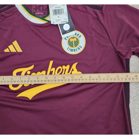 Adidas Womens MLS Portland Timbers Archive Replica Jersey Red LARGE NWT $100 - Picture 8 of 10